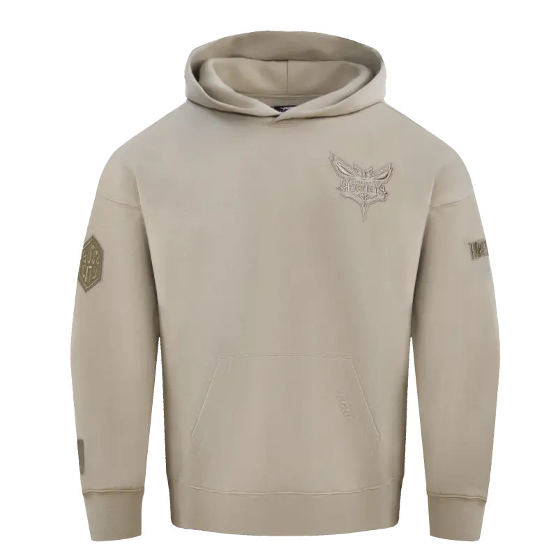 nba charlotte hornets neutral mens drop shoulder pullover hoodie taupe